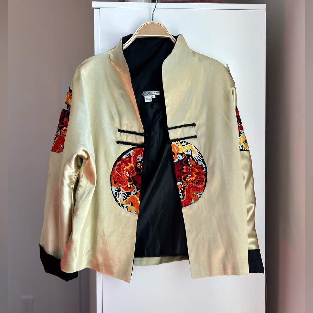 100% Silk Golden Dragon Kimono